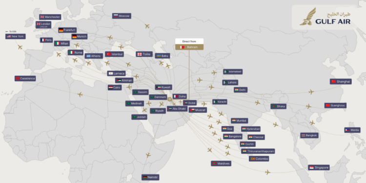 Gulf Air continues gradual resumption of global destinations, reaching 50 destinations in  eight weeks