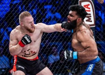 Miha Frlic charges towards historic gold at Brave CF 106